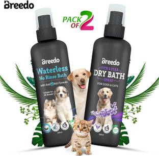Breedo Lavender Dry Bath Waterless Shampoo Conditioning (Combo of 2) Allergy Relief, Conditioning, Anti-fungal, Anti-microbial, Anti-itching, Anti-dandruff Blue Sea Conditioning Waterless Shampoo for Dogs & Puppy Dry/Waterless/Spray Dog Shampoo