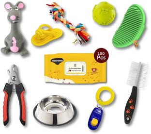 Foodie Puppies Puppy Starter Grooming Kit - 10Pcs for Small Dog Cleaning Products Pet Spa Kit
