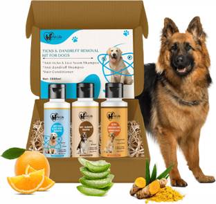 Pet Life Ticks & Dandruff Removal Kit For Dogs | Tick, Flea, Lice | Silky, Smooth Coat, Pet Spa Kit