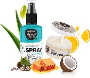 Wagging Tails Daily Care Paw Spray(100ml) & Paw Butter(50gm) Pet Spa Kit
