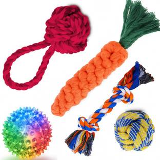 YOUHAVEDEAL Chew Dog Toys Rope for Small &Medium Dogs for Teething Suitable Chewers Puppies Cotton Ball, Chew Toy, Squeaky Toy, Training Aid, Tug Toy For Dog