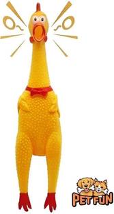 Petfun Squawking Chicken Rubber Squeeze Dog Toys with Sound BPA Rubber Rubber Toy For Dog & Cat