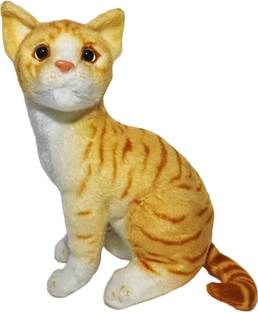 AFLAA Sitting Cat Toy with Meow Sound Microfibre Soft Toy For Cat