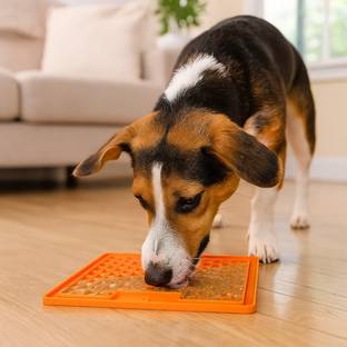 PAWPOURRI Food-Grade Silicon Square Shaped Dog Lick Pad for Easy and Fun Bath Silicone Training Aid For Dog