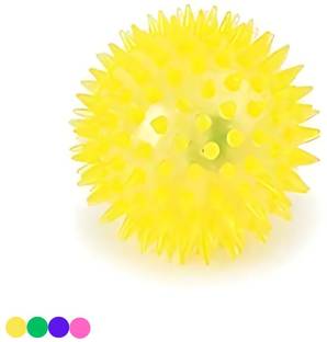 Petfun LED Light-up Spike Squeaky Bouncy Ball (Color May Vary) Rubber Chew Toy, Squeaky Toy, Ball For Dog & Cat