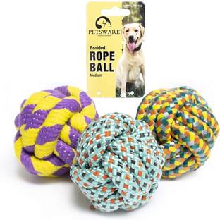 PETSWARE PETSWARE Dog Chew Toys for Aggressive Chewers - Heavy Duty Rope Toy(Pack of 3) Cotton Ball For Dog