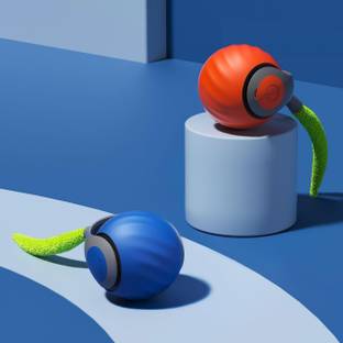 Holy Delight Speedy Sprint Ball Toy for Cat Type-C Rechargeable Interactive Cats Toy Blue Plastic, Rubber Ball For Cat