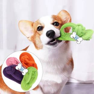THE DDS STORE Pet Chew Toys Slipper Shaped Shoes Natural Cotton Rope-Color May Vary Cotton Chew Toy, Fetch Toy, Soft Toy, Training Aid For Dog & Cat