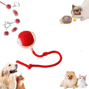 chullbull pet products Rolling Cat Toy,Rolling Dog Toy,Smart Pet Ball Toy Automatic 360° Rolling Chase Plastic, Rubber Ball, Soft Toy, Training Aid, Chew Toy For Dog & Cat