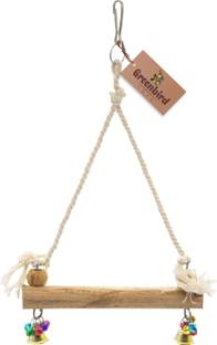 GREENBIRDS TOYS Wooden Cotton Rope Perch For Birds Toy Parrots, Budgies, Cockatiel, Love Wooden Chew Toy, Training Aid, Perch For Bird