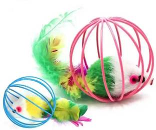 Ezliving 2 Pcs Random Color Cat Toy For Mouse Cat Ball Cat Ball Toy For Kidding Purpose Plastic Ball For Cat
