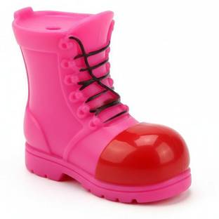 PETZ R US Pet Boot Toy for Dogs & Puppies, Interactive, Non-Toxic, Teething Toy(Pink) Rubber Chew Toy, Squeaky Toy For Dog