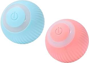 Bark Bliss 1 Piece Smart 360° Interactive Cat Toy Rechargeable Rotating Ball with LED Silicone Ball For Cat