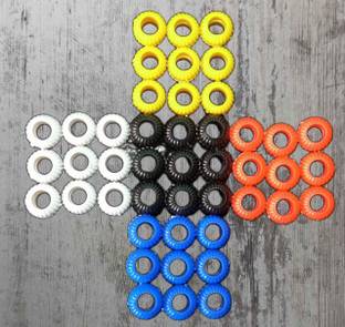 Deshraj Enterprises Five Colours Pigeons Foot Sound Rings Pack Of 40 Plastic Squeaky Toy For Bird