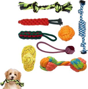 Bones UP 8 Pet Dog Toys For Puppy Chew Rope Cotton Tug Toys Cotton Fetch Toy For Dog