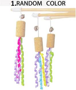 THE DDS STORE Cat Stick Cat Interactive Stick with Bells Feather Wand Wooden Training Aid, Stick For Dog & Cat