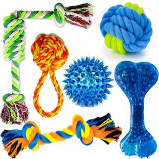 PETZLUV YOUHAVEDEAL Toys for Puppies & Small Dogs Toys | Rope Ball Toy | Chew Toys, 100% Cotton, Rubber Chew Toy, Rubber Toy, Training Aid, Tug Toy, Bone, Ball For Dog & Cat