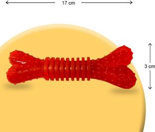WagTalez Red Bone Rubber Bone For Dog