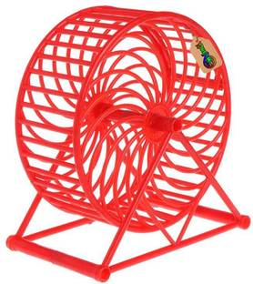 DreamAuro Jumbo Running cum Jogging cum Exercise Wheel For Hamster / Dwarf (13 cm, Red) Plastic Training Aid, Ball For Hamster