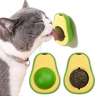 Petfun Avocado Catnip Mint Treats Wall Balls Lick Treat, Natural Teeth Cleaning Toy PP (Polypropylene) Treat Dispensing Toy For Cat