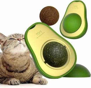YMS Cat Nip Silvervine Mint Cat Lickable Treat Cat Dental Toy Avocado Mint Ball Plastic, PP (Polypropylene) Soft Toy, Training Aid For Cat