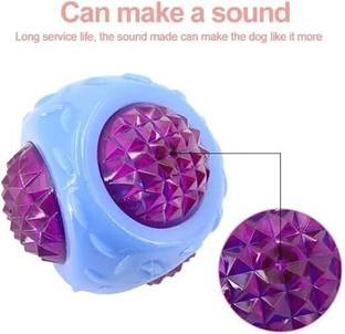 Petfun Aggressive Chewers Interactive Squeak Crystal Blue Diamond Ball Toy for Dogs Rubber Ball For Dog & Cat