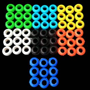 Deshraj Enterprises 7 Colours Mix Pigeons Foot Sound Rings Pack Of 50 Plastic Training Aid For Bird