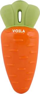 VOILA VOILA Carrot-Shaped Dog Chew Toy (Orange & Green) Interactive & Safe Play Rubber Chew Toy For Dog