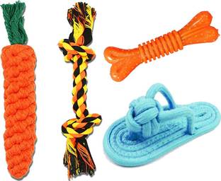 YOUHAVEDEAL Toys for Puppies Chew Toys Puppy Bone Toy Gums Cleaner Rope Toy 2 Knot Rope Toy Cotton, Rubber Training Aid, Rubber Toy, Chew Toy For Dog