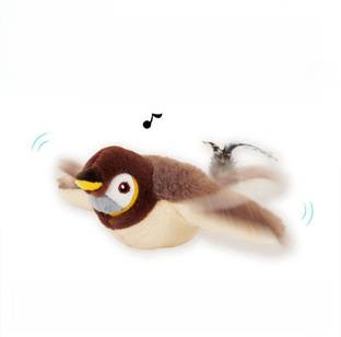 Pet Guard Small Flappy Bird Cat Toy interactive Flapping Wing and Chirping Bird Cat Toy Wool Soft Toy For Cat