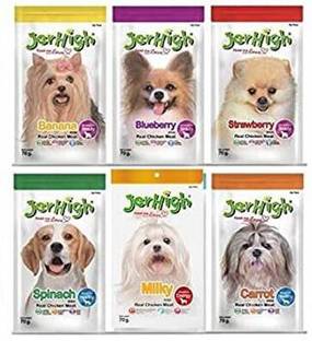 jerhigh Spinach, Blueberry, Carrot, Strawberry, Milky,Banana combo Chicken Dog Treat