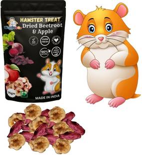 WiggleBoo Hamster Dried Beetroot- Apple Treat, Delicious, Nutritious, Healthy, Antioxidant Fruit, Vegetable Hamster Treat