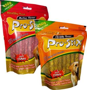 Pet Needs Pack of 2 Healthy Treat Chicken and Mutton Flavor Pro-Stix Chew Sticks for Dogs Chicken Dog Treat