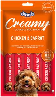 Drools Creamy,Tasty & Nutritious Snack for All Breeds,(15g x 5) 75g Carrot & Chicken Dog Treat
