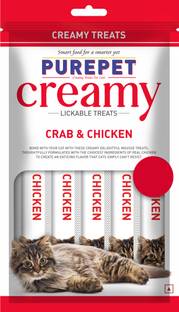 purepet Creamy Lickable Treat Crab and Chicken Cat Treat