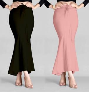 ALYNE COMBO-FISHTAIL-PEACH-BLACK Lycra Blend Petticoat