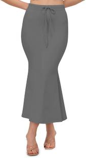 SCUBE DESIGNS Stylish Fishcut Saree Shapewear Grey (S) Lycra Blend Petticoat
