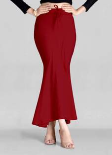 SCUBE DESIGNS Flared Saree Shapewear Maroon (XXL) Lycra Blend Petticoat