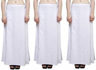 Queen Style 8 Part-White (Pack of 3) Pure Cotton Petticoat