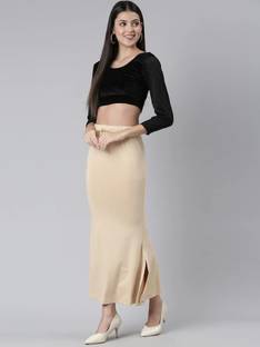 SCUBE DESIGNS Stylish Flare Saree Shapewear Beige (S) Lycra Blend Petticoat