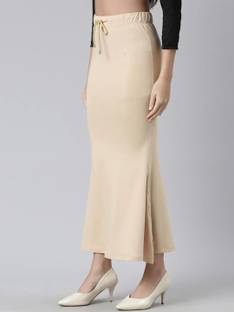 SCUBE DESIGNS Stylish Flare Saree Shapewear Beige (L) Lycra Blend Petticoat