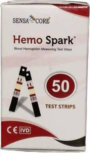 sensa core Hemo Spark 50 Test Strips ( Hemoglobin strips ) Digital pH Meter