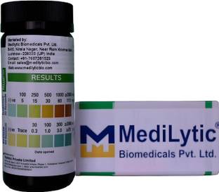 MEDILYTIC Urinary Strips 2P For Glucose & Protein (100 Test Strips) Ph Test Strip
