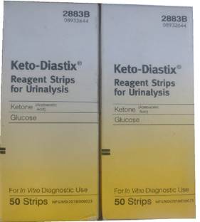 Keto -Diastix Reagent Strips for Urinalysis, (50-Pack of 2) 100 Ph Test Strip