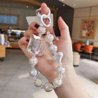 Nilzone Keychain Mobile Chain Beads Charm Hanging, Phone Pendant Wrist Bracelet Holder Phone Charm