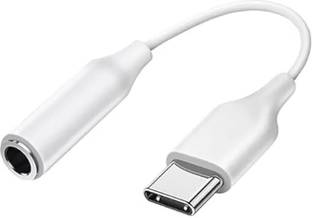 The Electron Bay White Type C to 3.5 mm Audio Jack Connector, Headphone Converter Adapter Phone Converter