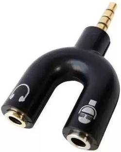 DPJ AUX Cable 0.1 m Multicolor 3.5mm U Shape 3 Pin 1 Male to 2 Female EP Stereo Jack Audio Mic Splitter Headset Connector Adapter