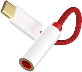 sounce Red, White Type C to 3.5 mm Jack Audio Connector, Noise Cancelling Headphone Jack Converter Phone Converter
