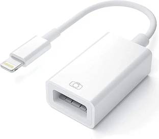 Rv7 White Lightning to USB OTG Adapter | iPhone OTG Connector (Pack of 1) Phone Converter