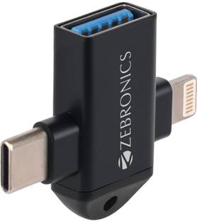 ZEBRONICS Lightning, USB Type C OTG Adapter